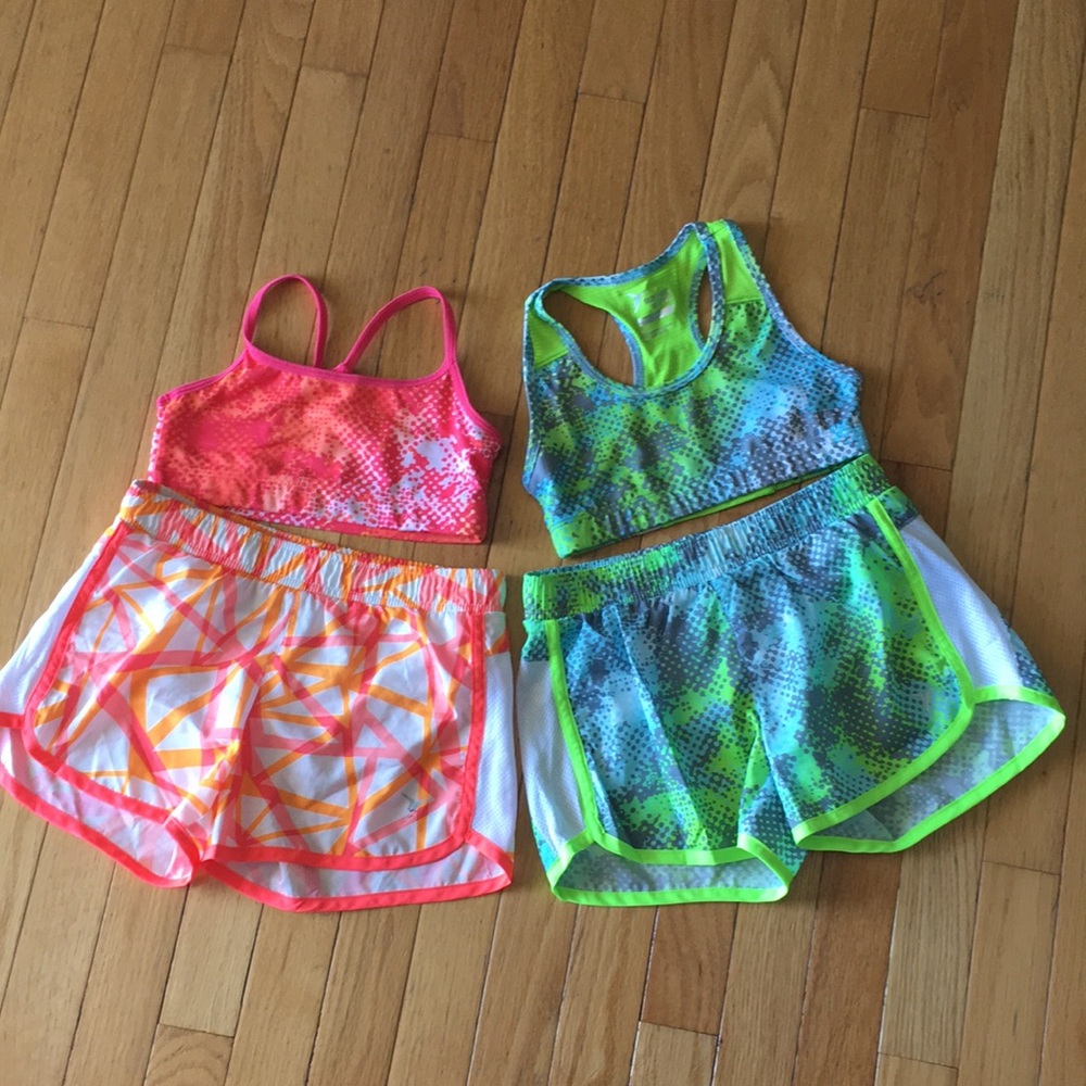 Athletic Shorts & Sports Bras - 2 Matching Sets